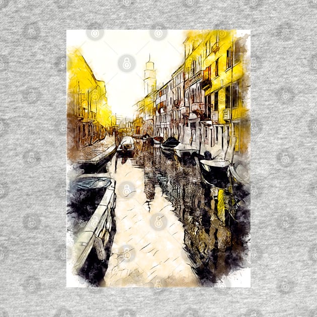 Venice City Streets Travel Poster Series watercolor ink edition 03 by Naumovski